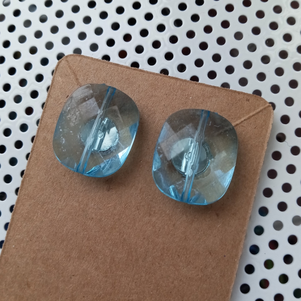 hand crafted Turquoise and silver stud post back earrings